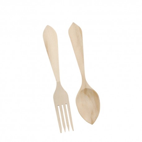 SET CUCHARA + TENEDOR MESA MADERA
