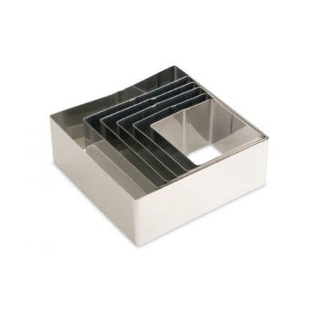 SET 6 AROS DE EMPLATAR FORMA CUADRADA INOX