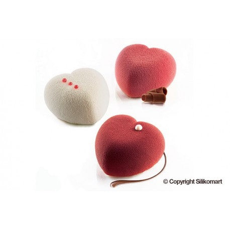 MOLDE PROFESIONAL SILICONA CORAZONES AMORINI 100 CON CORTADOR