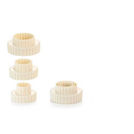 JGO 3 CORTAPASTAS DOBLES CIRCULO RIZ. 6 TAMAÑOS DELICIA