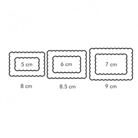 CORTAPASTAS DOBLE RECTANGULAR GALLETA 6 TAMAÑOS