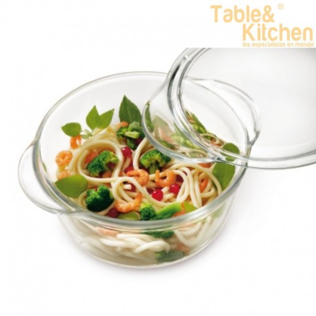 FUENTE DE VIDRIO REDONDA CON TAPA 1,75L