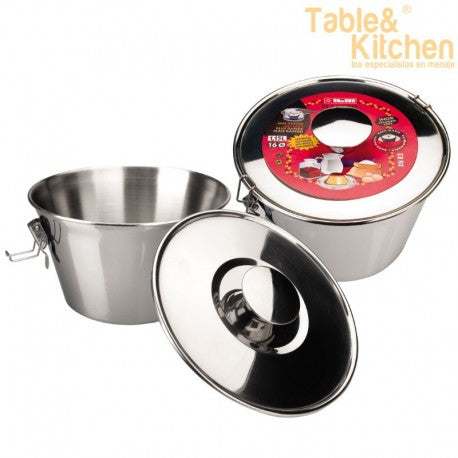 FLANERO CON TAPA Y CIERRE INOX 20 CM