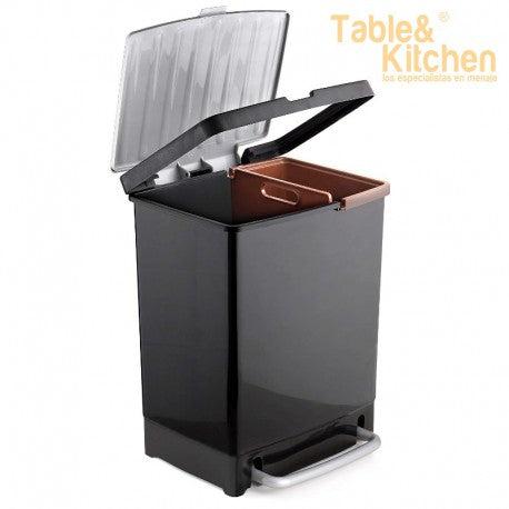 CUBO RECICLAJE 17L.+8L NEGRO TATAY