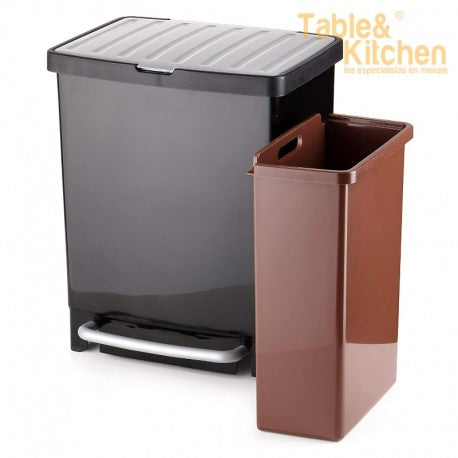 CUBO RECICLAJE 17L.+8L NEGRO TATAY