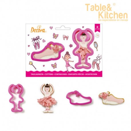 SET 2 CORTADORES BAILARINA Y ZAPATILLA
