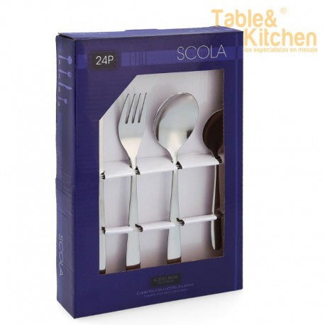 SET 24 CUBIERTOS CHULETEROS INOX SCOLA