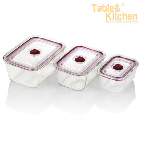 SET 3 RECIPIENTES CRISTAL APTOS HORNO JATA