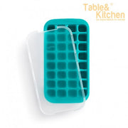 BANDEJA HIELO INDUSTRIAL 32 CUBITOS TURQUESA CON TAPA LEKUE