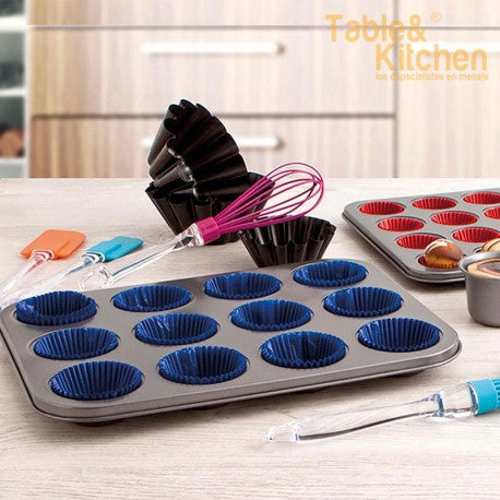 BANDEJA HORNO + 12 CUPCAKES SWEET GREY