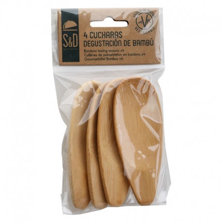 SET 4 CUCHARAS DEGUSTACION DE BAMBU