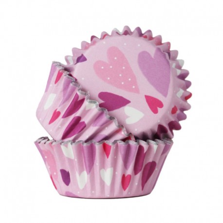 SET 30 CAPSULAS DE CUPCAKES CON FORRO CORAZONES