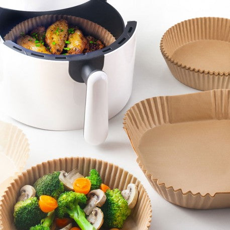 BANDEJAS DESECHABLES REDONDAS PARA FREIDORA DE AIRE 50UDS