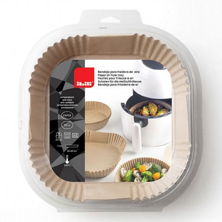 BANDEJAS DESECHABLES CUADRADAS PARA FREIDORA DE AIRE 50UDS