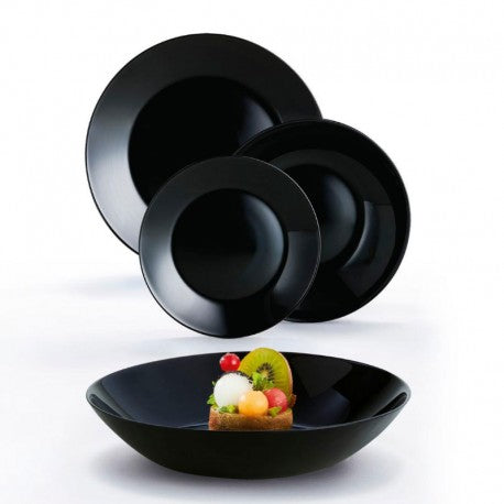 VAJILLA 18 PIEZAS ZELIE BLACK LUMINARC