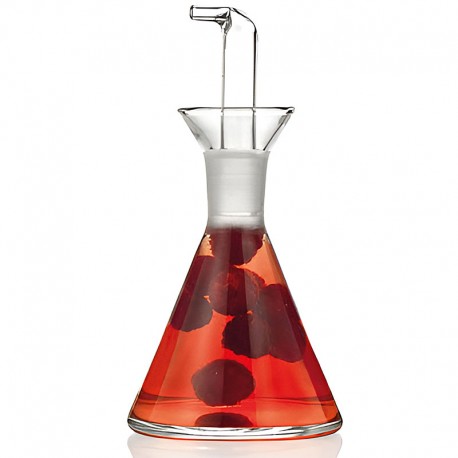 ACEITERA CONICA 250ML C/PITORRO VIDRIO SOPLADO