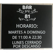 CARTEL HORARIO PERSONALIZADO EMPRESA