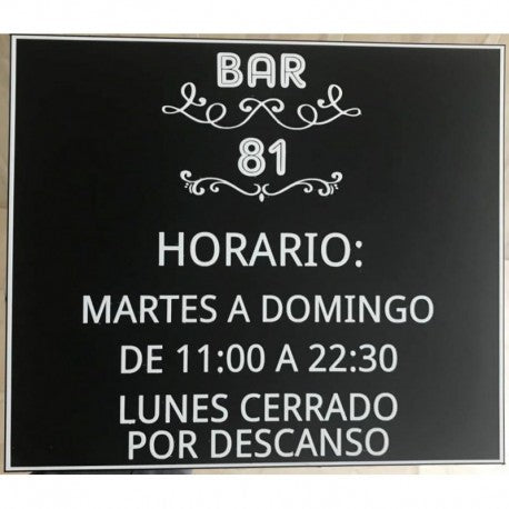 CARTEL HORARIO PERSONALIZADO EMPRESA