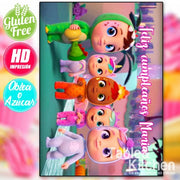 IMPRESIÓN COMESTIBLE PARA TARTA  BEBES LLORONES  MODELO 001