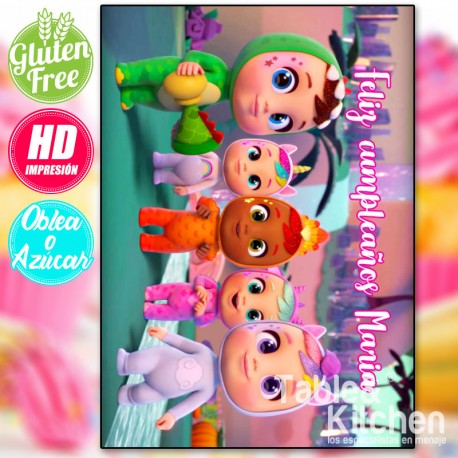 IMPRESIÓN COMESTIBLE PARA TARTA  BEBES LLORONES  MODELO 001