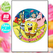 IMPRESIÓN COMESTIBLE PARA TARTA  BOB ESPONJA MODELO 002