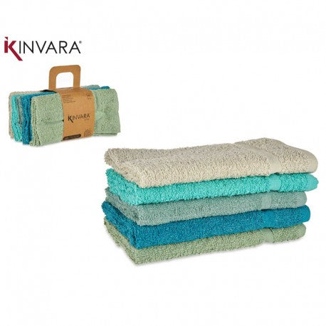 SET 5 PAÑOS DE COCINA EN TONOS OCRES - VERDE - AZUL