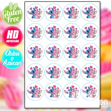 IMPRESIÓN COMESTIBLE PARA GALLETAS STITCH MODELO 003