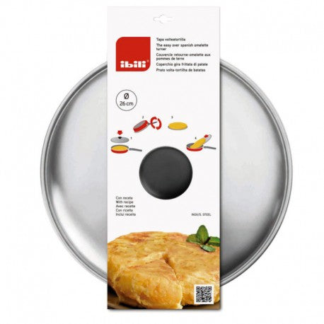 TAPA VOLTEATORTILLAS INOX 26 CMS IBILI