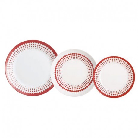 VAJILLA 18 PZAS. ADONIE ROJA ARCOPAL