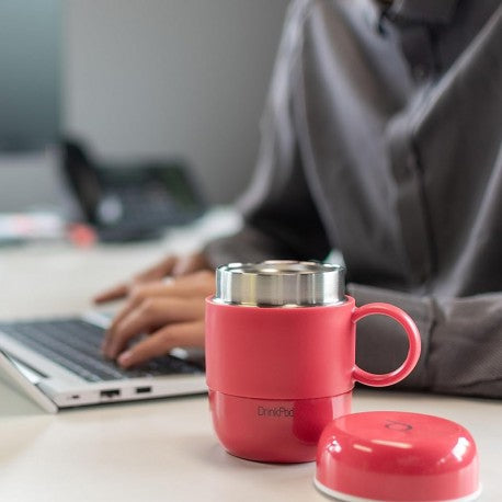 VASO TERMICO CON ASA 0.28L ROJO DRINKPOD