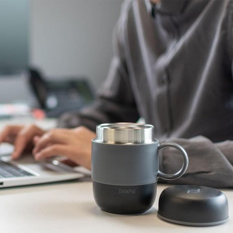 VASO TERMICO CON ASA 0.28L NEGRO DRINKPOD