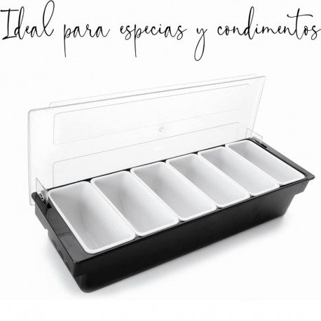 CONTENEDOR DE CONDIMENTOS C/TAPA 6 CAV LACOR