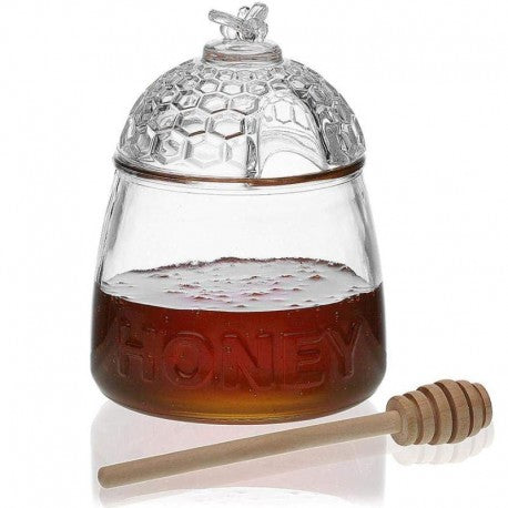 MIELERA CON TAPA Y CUCHARA 500ML