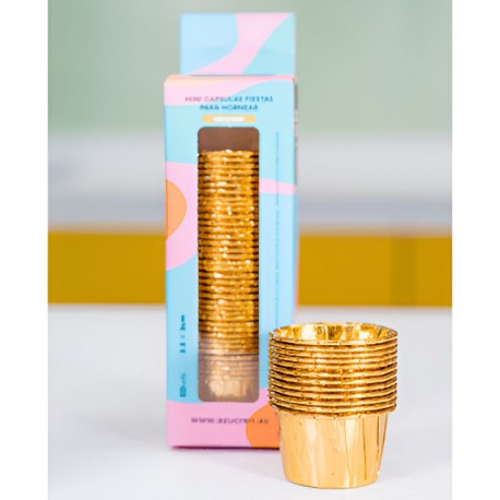 50 MINI CAPSULAS FIESTAS AZUCREN ORO / ORO