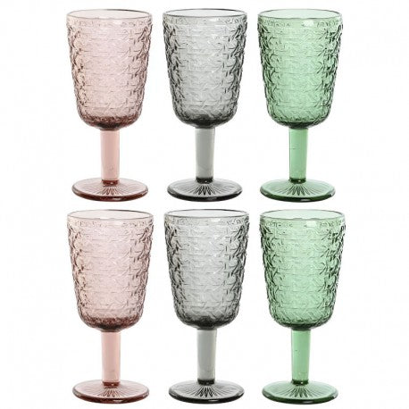 JUEGO 6 COPAS CRISTAL SURTIDAS 8,7 X 17CM