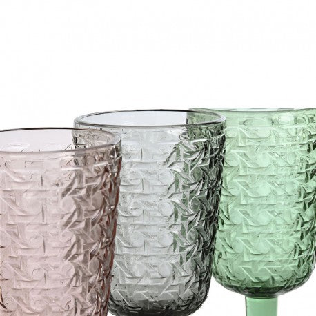 JUEGO 6 COPAS CRISTAL SURTIDAS 8,7 X 17CM