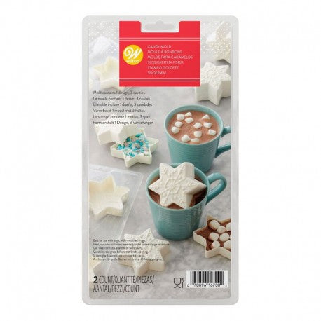 SET 3 MOLDES DE CARAMELO COPO DE NIEVE 3D WILTON