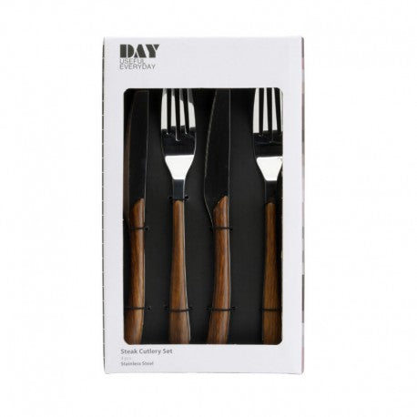 JUEGO 2 TENEDORES Y 2 CUCHILLOS CHULETEROS