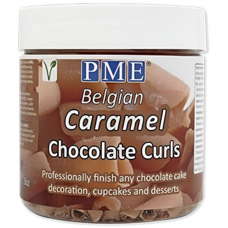 VIRUTAS RIZOS DE CHOCOLATE BELGA SABOR CARAMELO 85GR PME