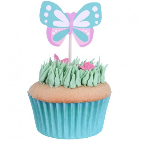 SET 24 TOPPERS PARA PASTELES MARIPOSAS PME