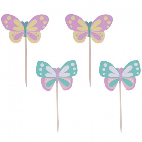 SET 24 TOPPERS PARA PASTELES MARIPOSAS PME