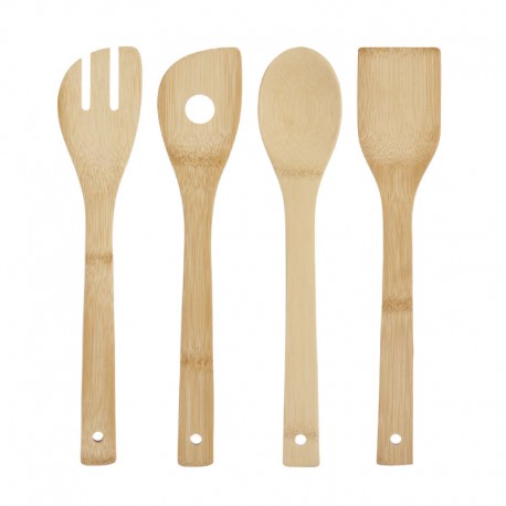 SET 4 PZAS BAMBU UTENSILIOS DE COCINA