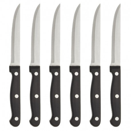 SET 6 CUCHILLOS CHULETEROS LISOS