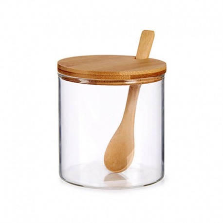 AZUCARERO BOROSILICATO C/TAPA BAMBU