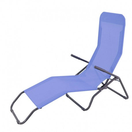 SET 2 TUMBONAS ACERO/TEXTILENE RECLINABLES AZUL