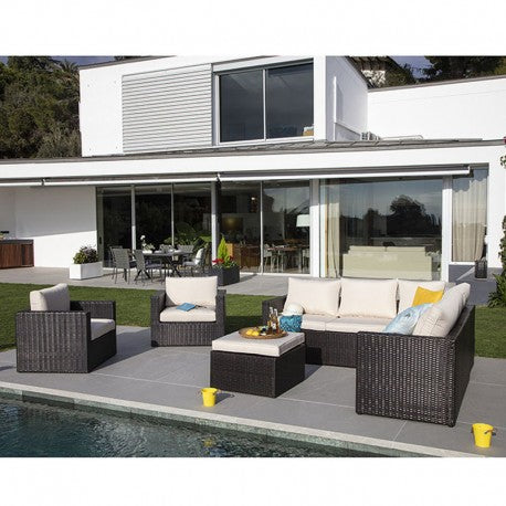 CONJUNTO PARA JARDIN BARBADOS 2 SOFÁS+MESA