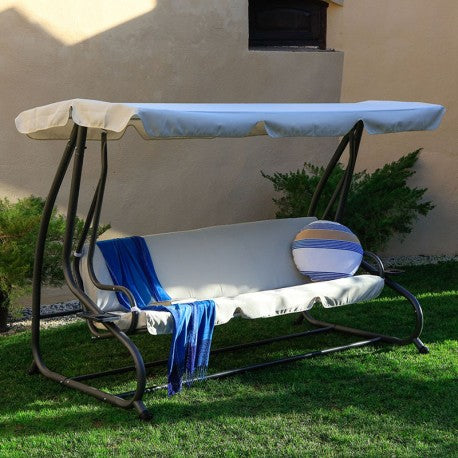 BALANCÍN/CAMA 3 PLAZAS TOLDO POLIÉSTER