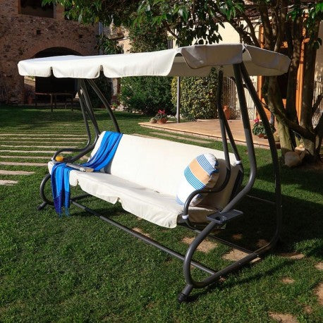 BALANCÍN/CAMA 3 PLAZAS TOLDO POLIÉSTER
