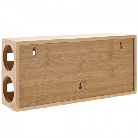 PORTARROLLOS DE BAMBU CON CONTADOR - 2 COMPARTIMENTOS