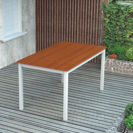 MESA JARDÍN SERIO OREGON ALUMINIO/MADERA 140X80XH75CM